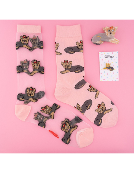 Skarpetki przezroczyste Pies Yorkshire