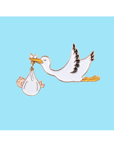 Pins - przypinka Bocian