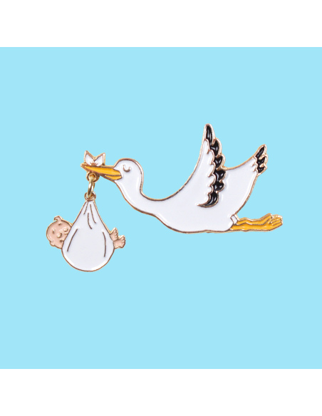 Pins - przypinka Bocian