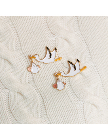 Pins - przypinka Bocian