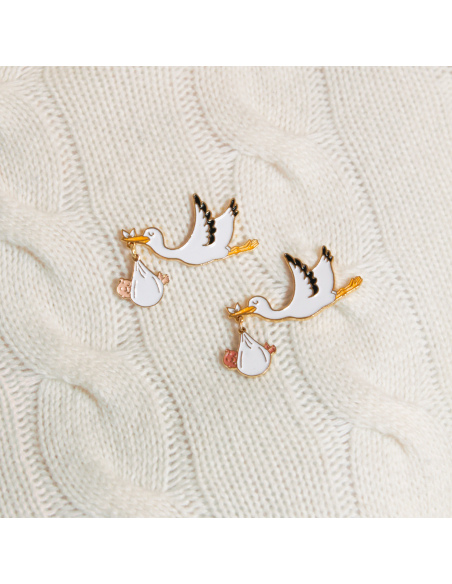 Pins - przypinka Bocian