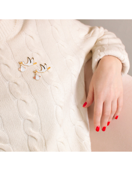 Pins - przypinka Bocian