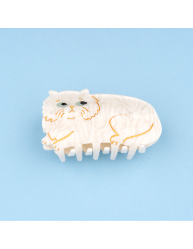 Klamra do włosów Kot perski biały