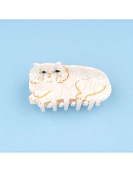 Klamra do włosów Kot perski biały