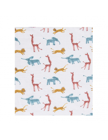 Zestaw trzech muślinowych pieluszek Sous Mon Baobab